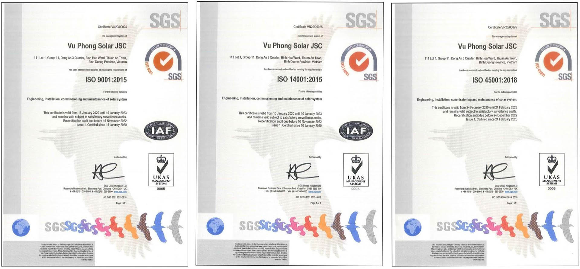 ISO certificate of Vu Phong 